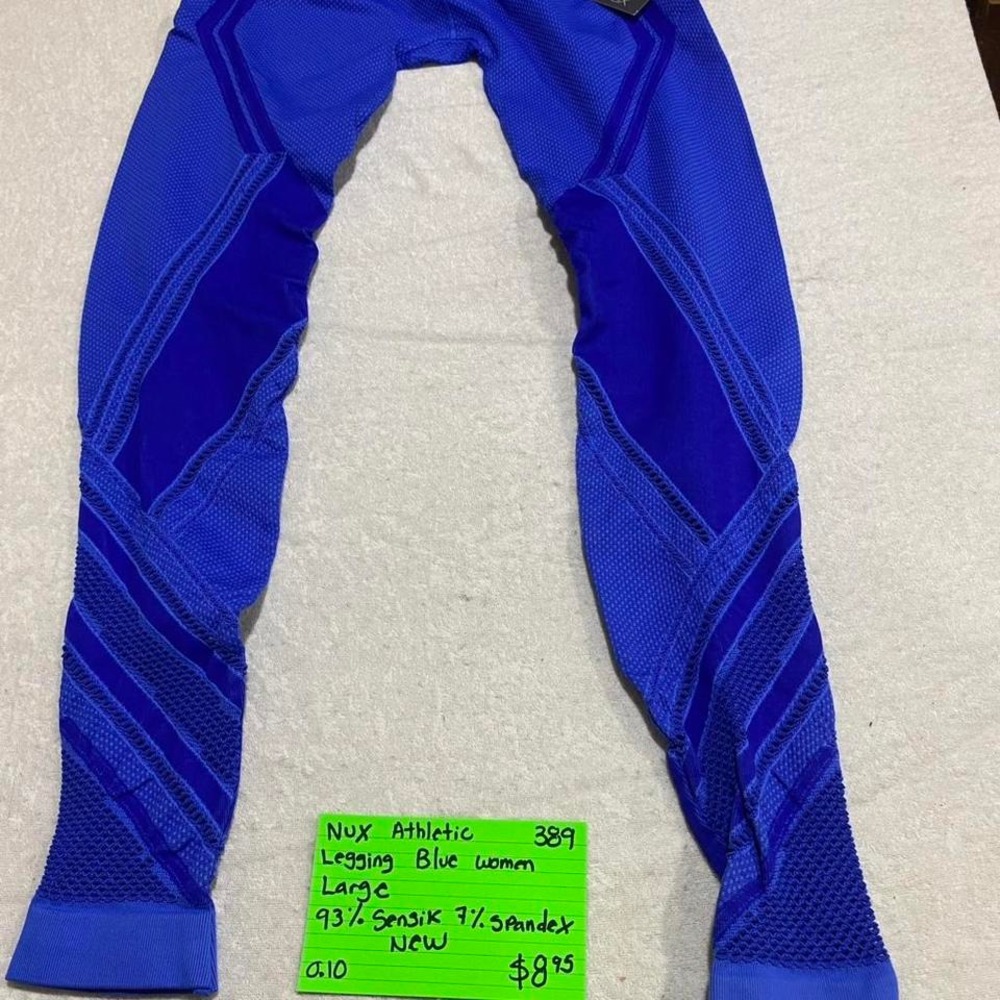 Blue NUX athletic leggings women large. SKU389 #activewear